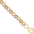 9ct Yellow Gold 7.3mm Plain & Cubic Zirconia Belcher Chain