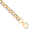9ct Yellow Gold 8.0mm Plain & Cubic Zirconia Belcher 8.3mm Chain