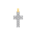 9ct Yellow & White Gold Cubic Zirconia Fancy Link 55mm Cross