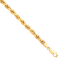 9ct Yellow Gold 4.5mm Semi Solid Diamond Cut Rope Chain