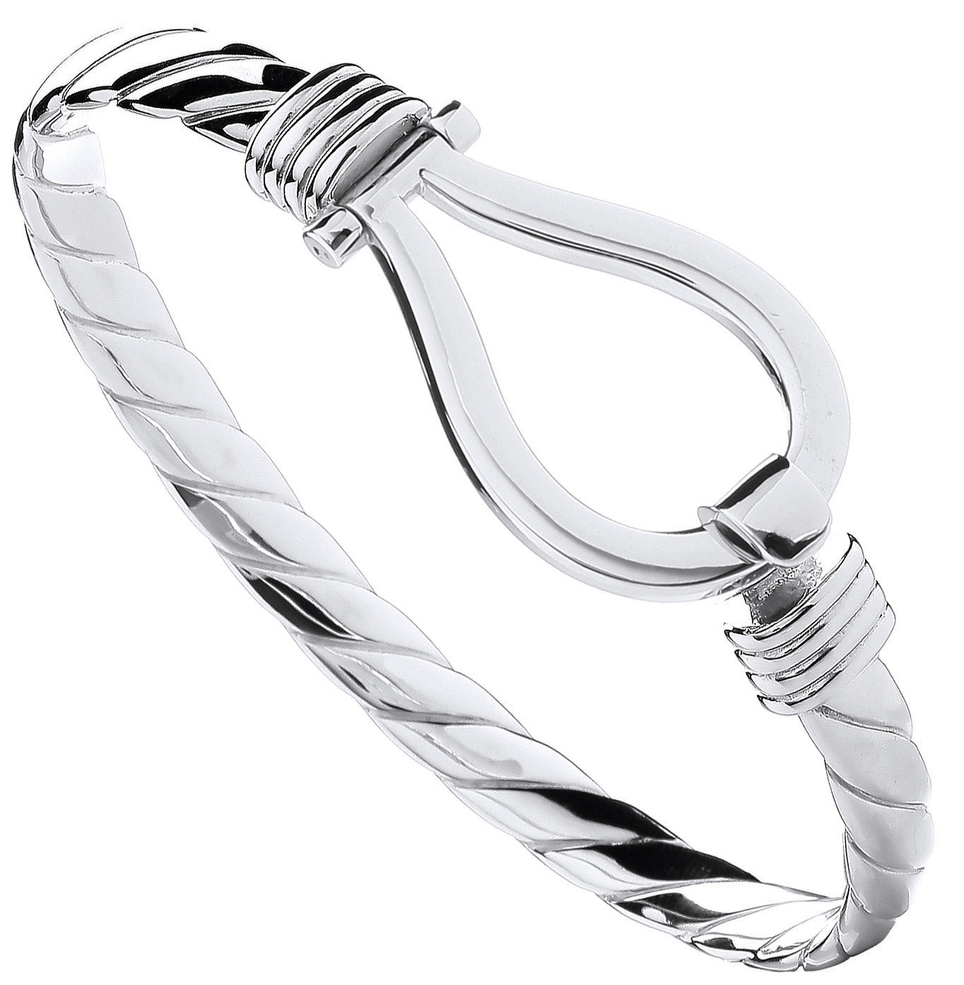 Sterling Silver Hook Gents Bangle