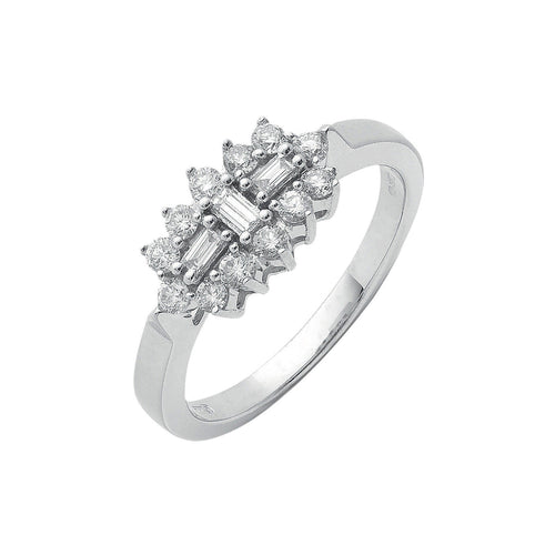 18ct White Gold 0.50ctw Diamond Boat/Cluster Ring