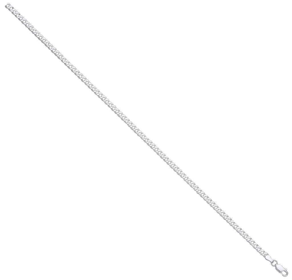 Sterling Silver 3.3mm Economy Flat Curb Chain