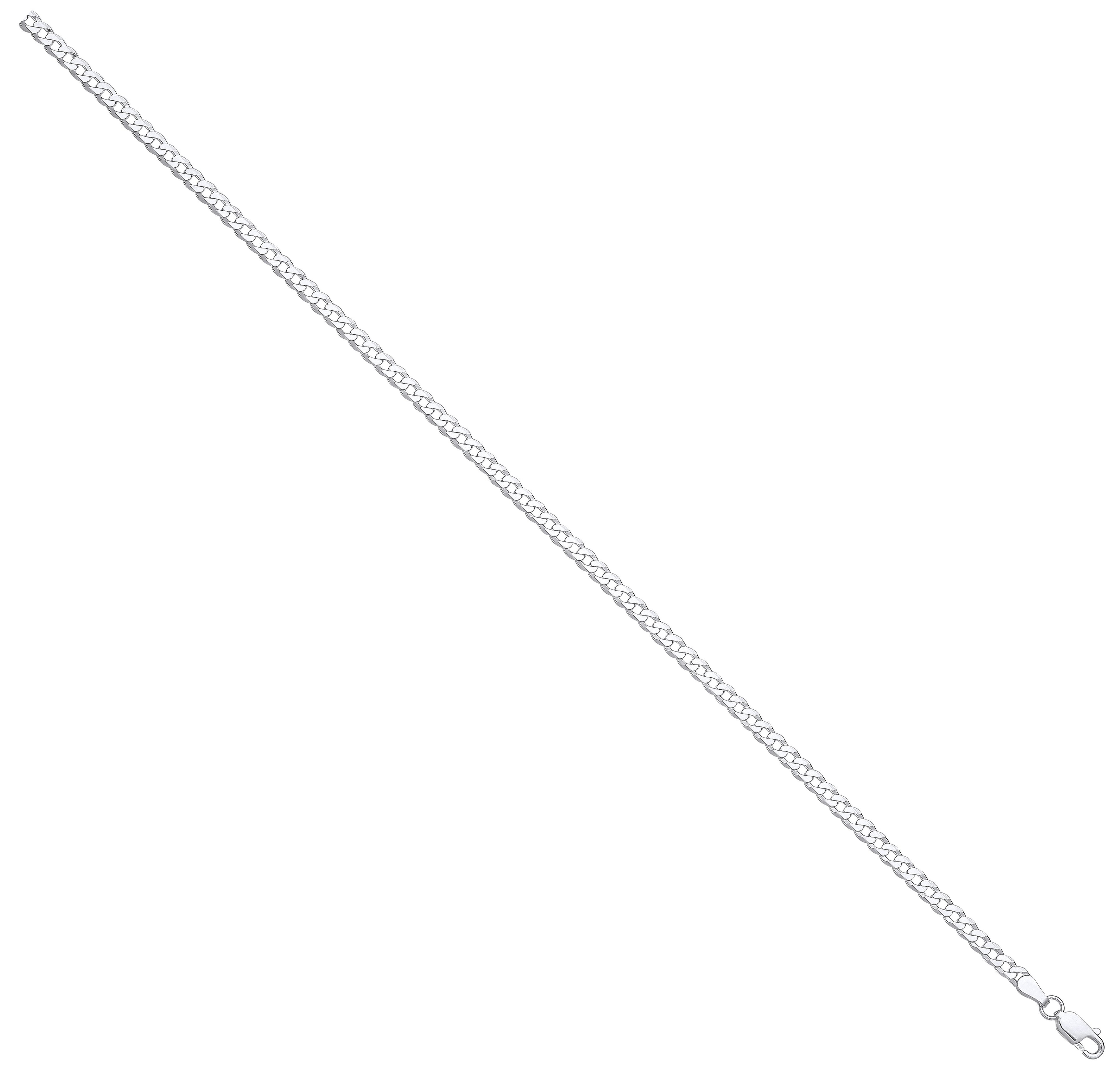 Sterling Silver 3.3mm Economy Flat Curb Chain