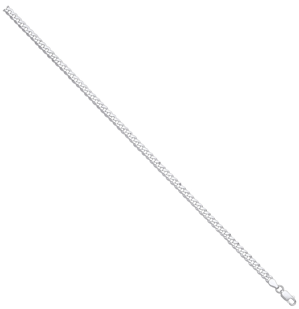 Sterling Silver 4.3mm Economy Flat Curb Chain