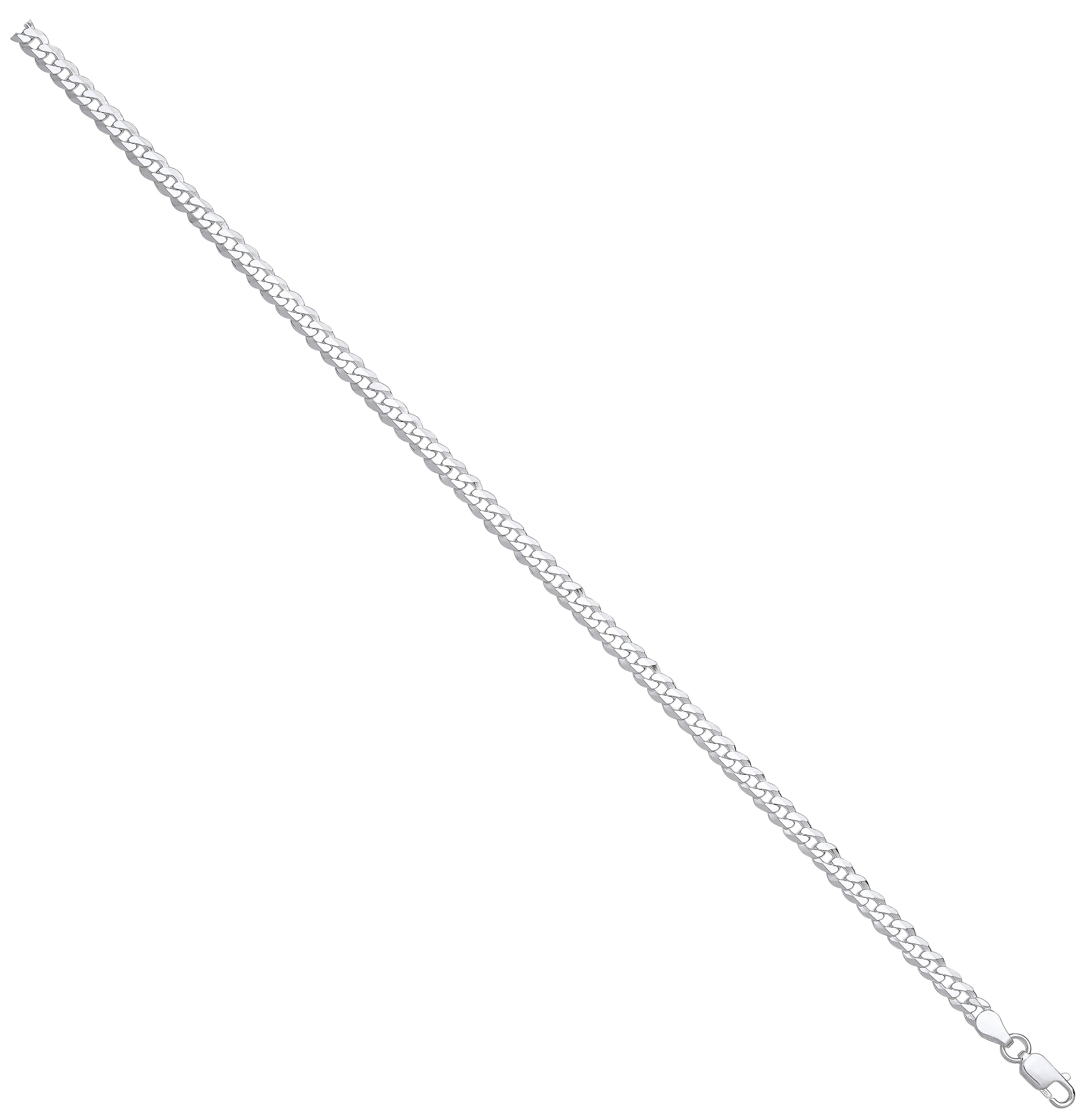 Sterling Silver 4.3mm Economy Flat Curb Chain
