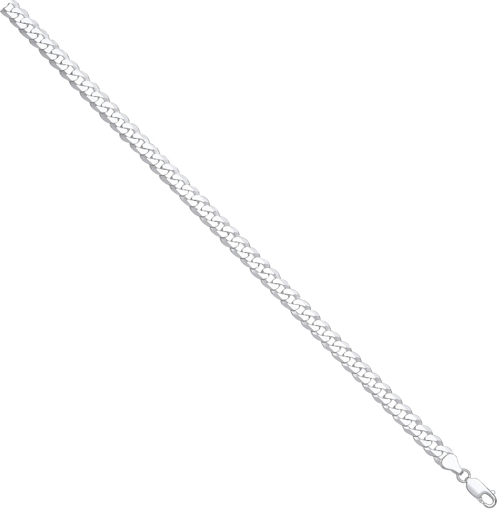 Sterling Silver 7mm Economy Flat Curb Chain