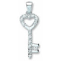 Sterling Silver Cubic Zirconia Key Drop Pendant