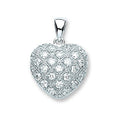 Sterling Silver Fancy Cubic Zirconia Heart Pendant