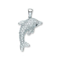 Sterling Silver Cubic Zirconia Dolphin Pendant