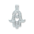 Sterling Silver Cubic Zirconia Chamsa Pendant