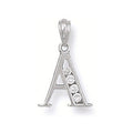 Sterling Silver Channel Set Cubic Zirconia Initial Pendant