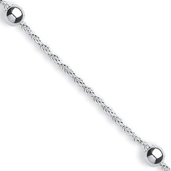 Sterling Silver Fancy Rope Anklet