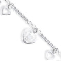 Sterling Silver Fancy Heart Drop Anklet