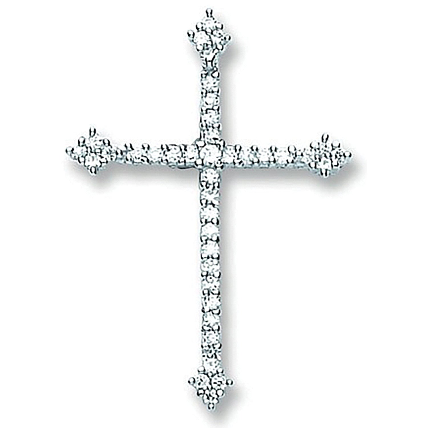 Sterling Silver Fancy Cubic Zirconia Cross