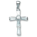 Sterling Silver Fancy Cubic Zirconia Cross