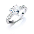 Sterling Silver Claw Set Heart Cubic Zirconia Solitaire Ring
