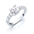Sterling Silver Claw Set Princess Cut Cubic Zirconia Solitaire Ring