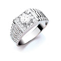 Sterling Silver Gents Cubic Zirconia Ring