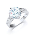 Sterling Silver Claw Set Cubic Zirconia Solitaire Ring