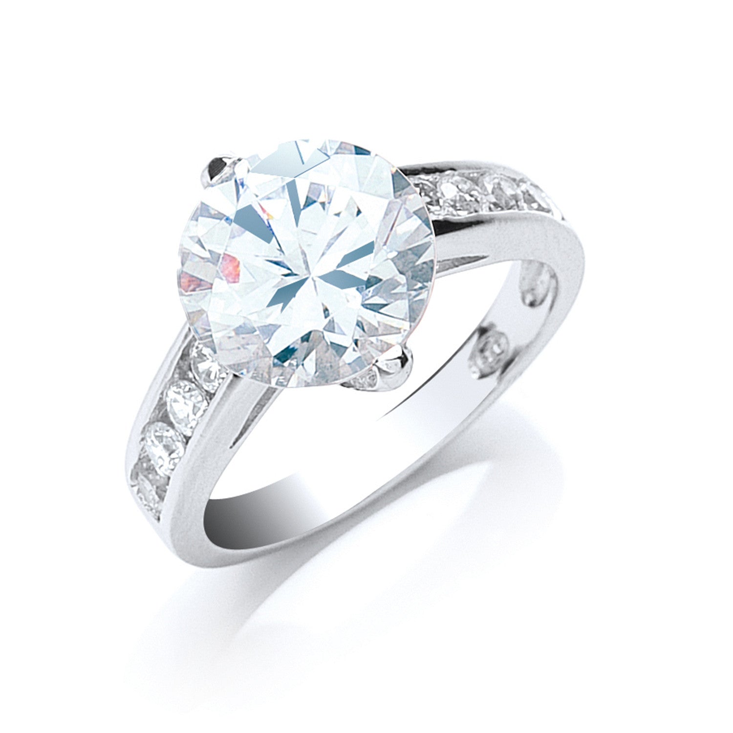 Sterling Silver Claw Set Cubic Zirconia Solitaire Ring