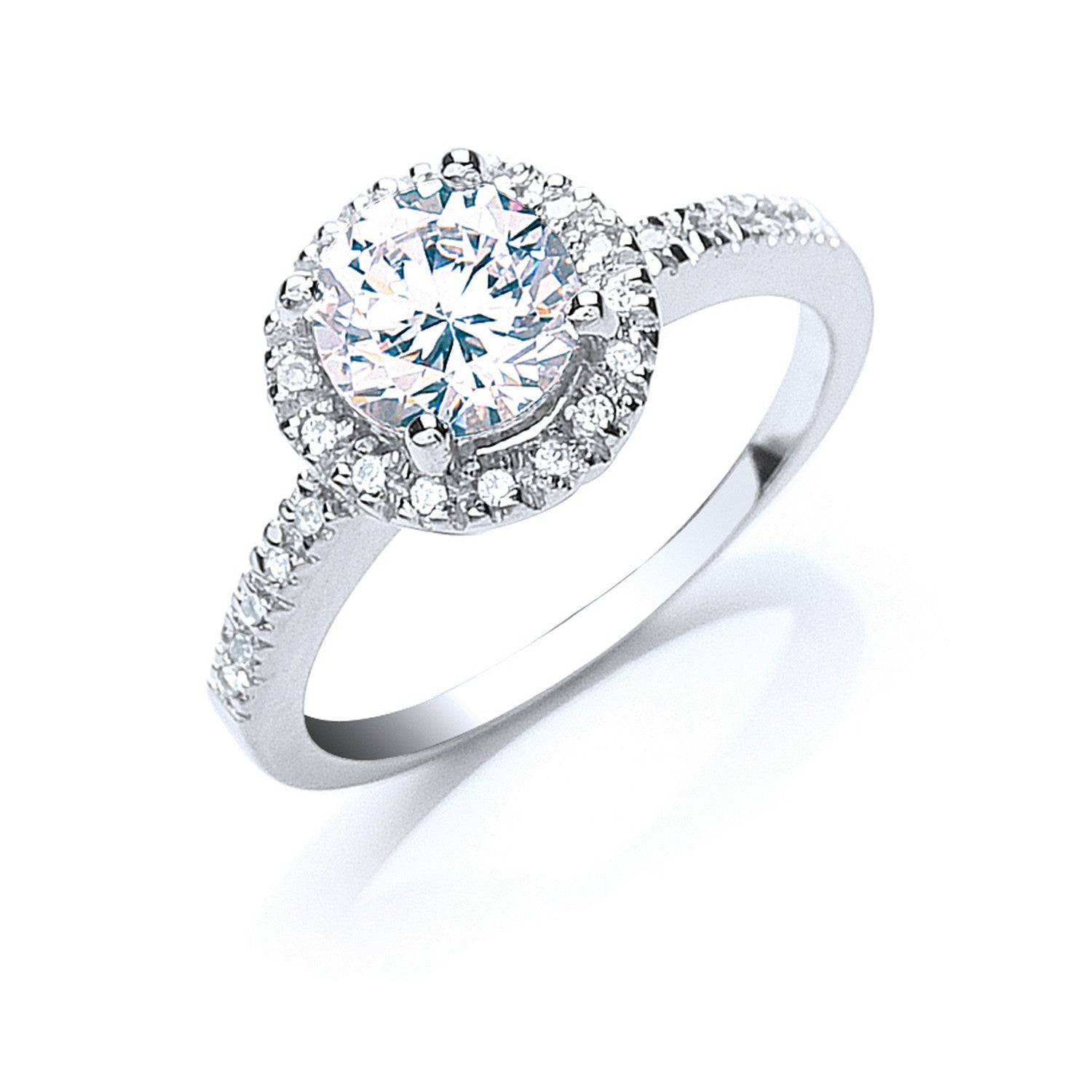 Sterling Silver Claw Set Cubic Zirconia Solitaire Ring