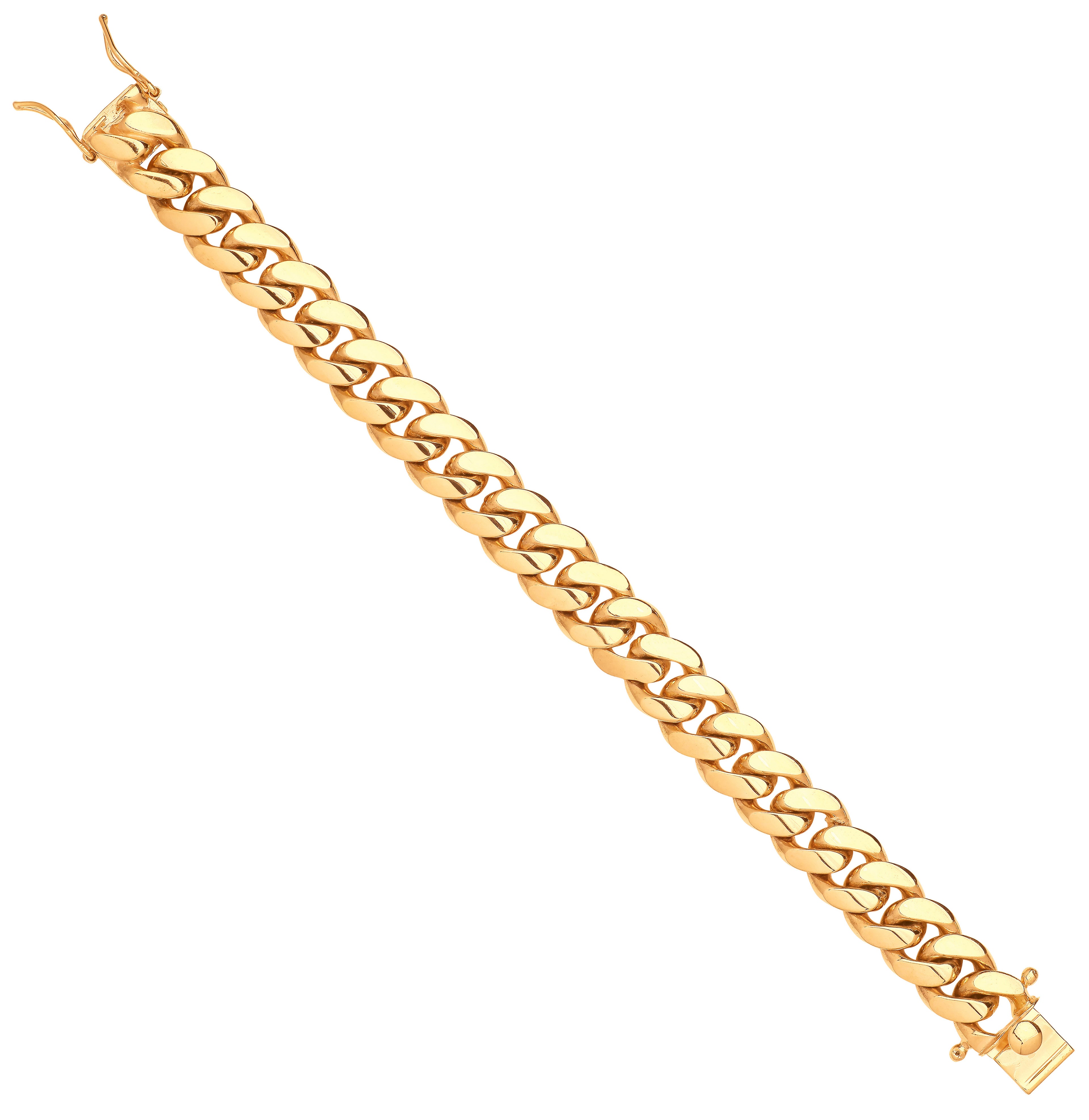 9ct Yellow Gold 14mm Cuban Link Solid Gents Bracelet