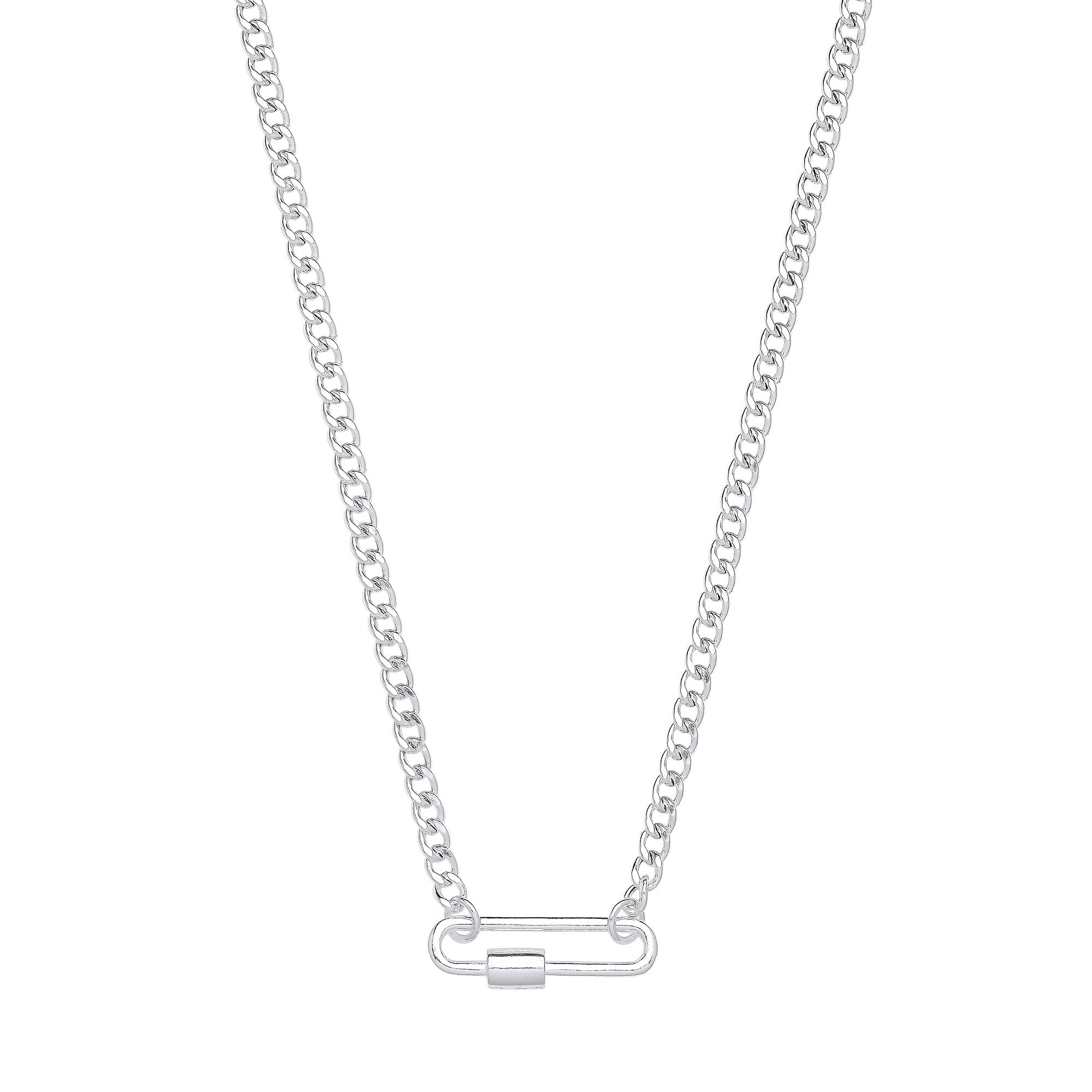 Sterling Silver Screw Clasp Paper Clip Necklace/Bracelet