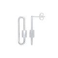 Sterling Silver Screw Clasp Paper Clip Drop Earrings