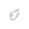 Sterling Silver Plain Cuff with Heart