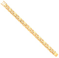 9ct Yellow Gold 12mm Plain & Engraved Anchor Link Gents Bracelet