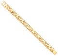 9ct Yellow Gold 14mm Plain & Engraved Anchor Medium Link Gents Bracelet