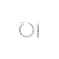 Sterling Silver Bead 21mm Hoop Earrings