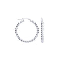Sterling Silver Bead 31mm Hoop Earrings