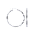 Sterling Silver Bead 41mm Hoop Earrings