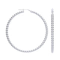 Sterling Silver Bead 56mm Hoop Earrings
