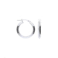 Sterling Silver Greek Key 20mm Hoop Hollow Earrings