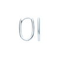 9ct White Gold 10mm Plain Hinged Oval Hoop Huggies