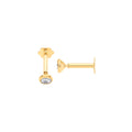 9ct Yellow Gold Round Brilliant Cubic Zirconia Ear Cartilage Stud