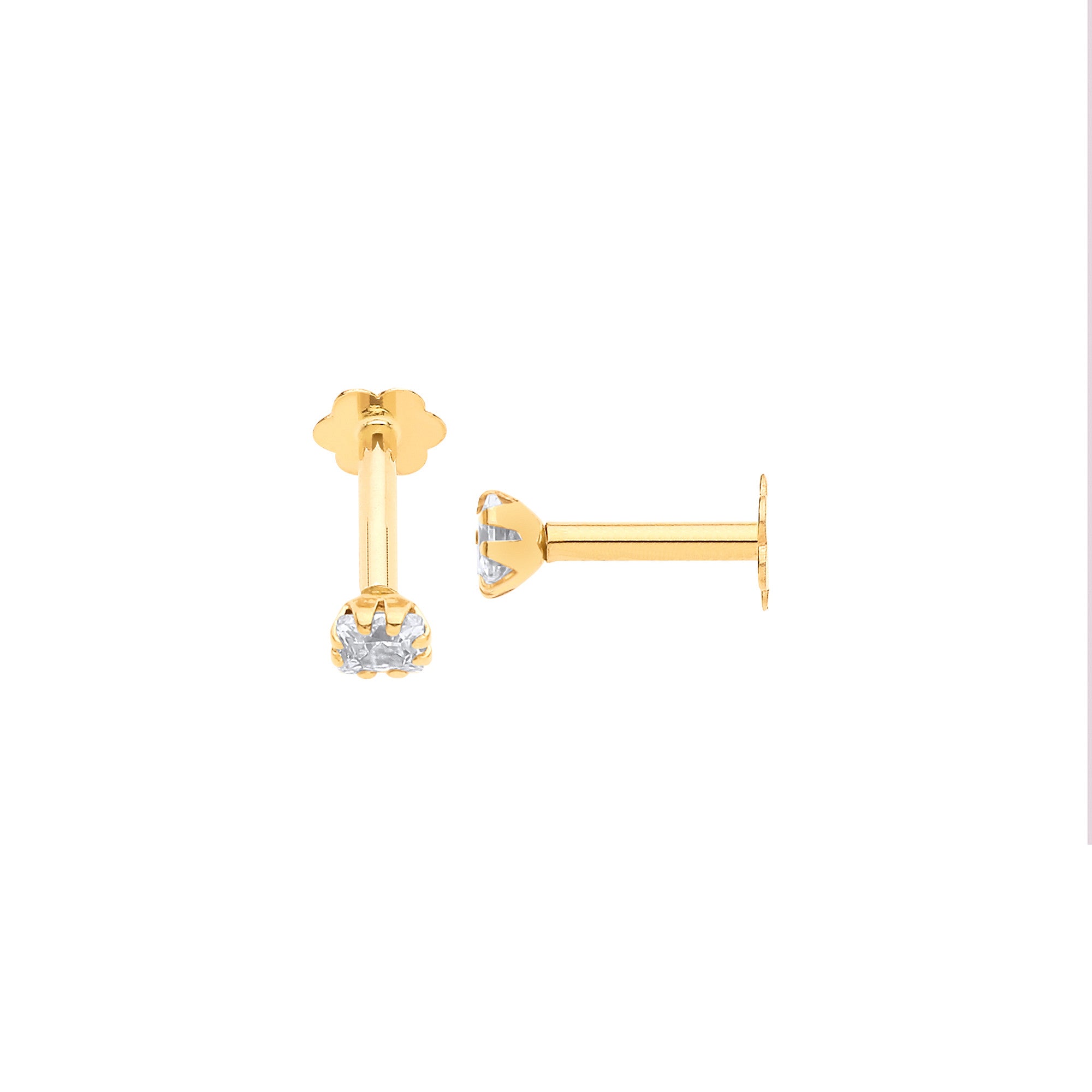 9ct Yellow Gold P/C Cubic Zirconia Ear Cartilage Stud
