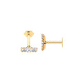 9ct Yellow Gold P/C Trilogy Cubic Zirconias Ear Cartilage Stud