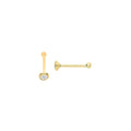 9ct Yellow Gold Round Cubic Zirconia Nose Pin Stud