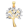 9ct White/Yellow Gold Tree of Life Pendant