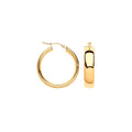 9ct Yellow Gold 25mm Court Shape Tube Hoop Earrings