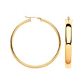 9ct Yellow Gold 46mm Court Shape Tube Hoop Earrings