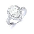 Sterling Silver Claw Set Pear Shape Centre Cubic Zirconia Ring