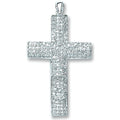 Sterling Silver Pave Set Cubic Zirconia Cross