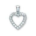 Sterling Silver Cubic Zirconia Heart Pendant