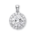 Sterling Silver Cubic Zirconia Cluster Drop Pendant