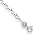 9ct White Gold Heart shaped anklet